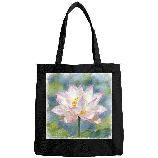 Serene Water Lily Floral Print Bags