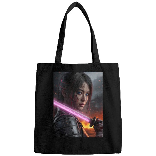 Cyberpunk Samurai Girl Bags