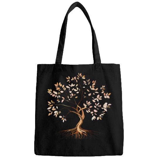 Elegant Autumn Leaf Tree Bags