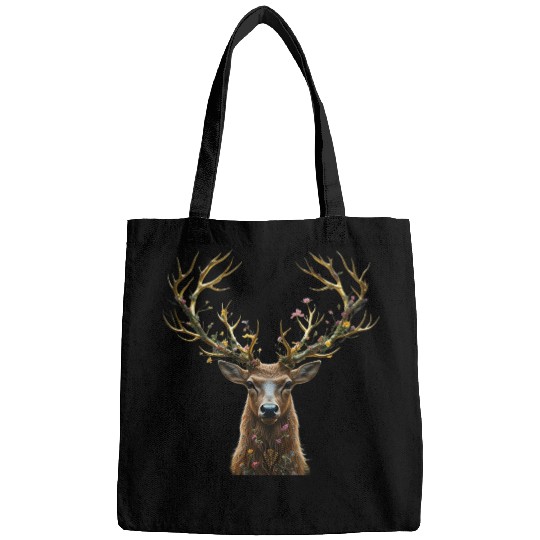 Enchanted Forest Deer Illustration Bags