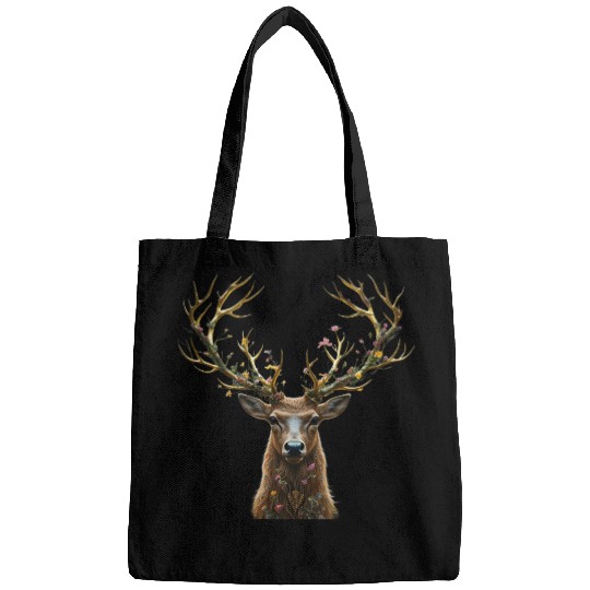 Enchanted Forest Deer Illustration Bags