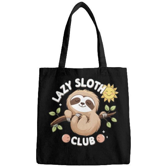 Lazy Sloth Club Illustration Bags