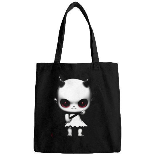 Cute Demon Baby with Horns and Bat Wings Bags