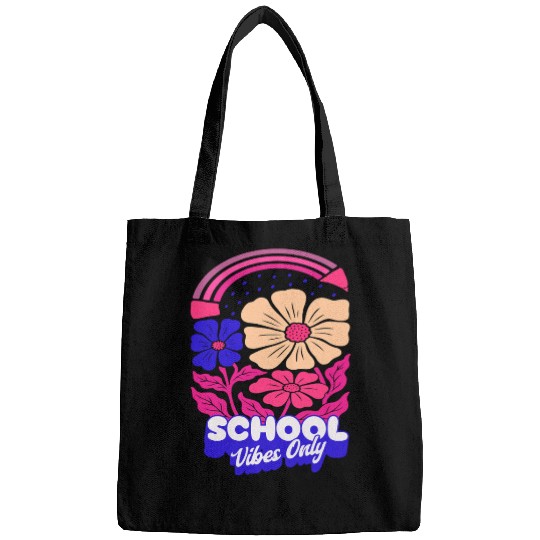 Vibrant Floral Rainbow with School Vibes Bags