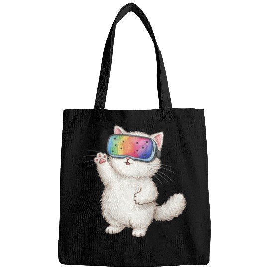 Whimsical Cat with VR Mask Bags