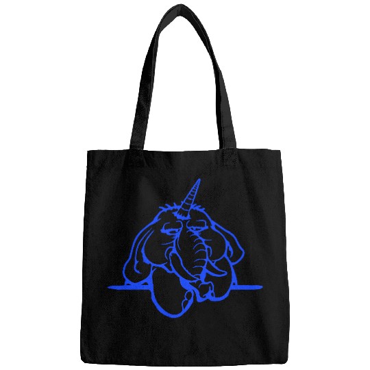 Unicorn Big Elephant Sitting Angry Sad Funny Cool Bags