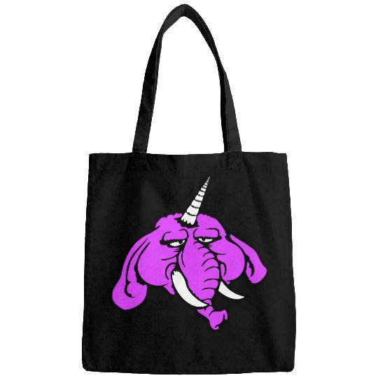 Unicorn Big Elephant Sitting Angry Sad Funny Cool Bags