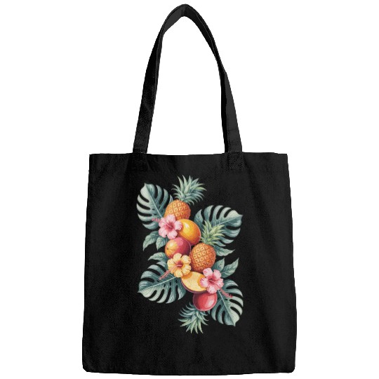 Tropical Fruit Paradise with Pineapples and Bags