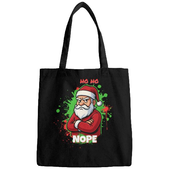 Ho Ho Nope – Grumpy Santa Art Bags