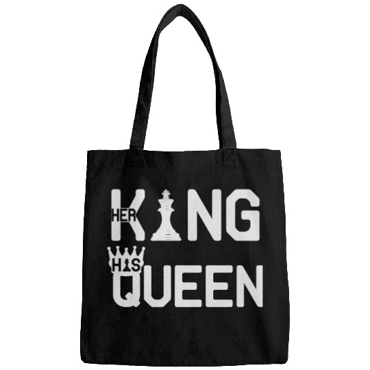 Her King His Queen Chess Motivation Lover Humor Bags