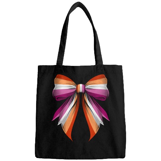 Coquette Bow Lesbian Pride Flag LGBTQ Bags