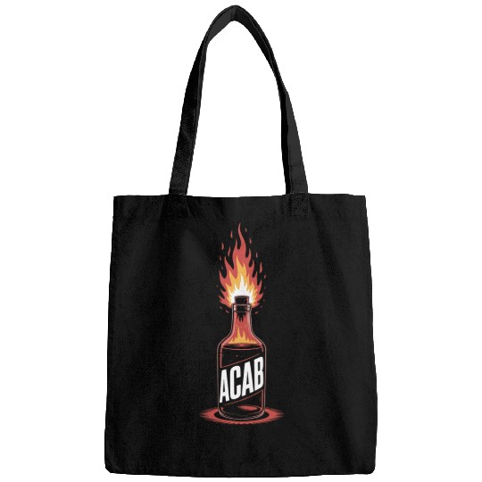 Fiery ACAB Bottle Illustration Bags