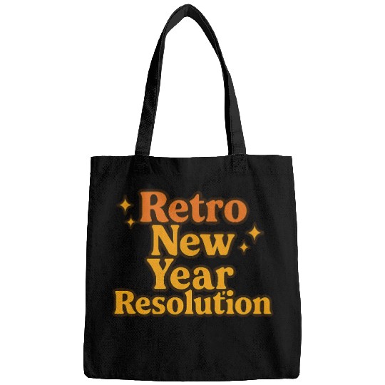 Retro New Year Resolution Typography Bags
