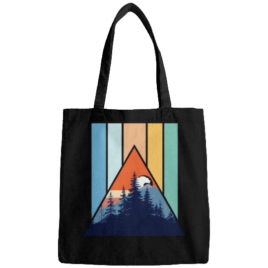 Geometric Mountain Forest Sunset Bags