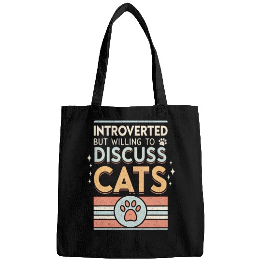 Introverted Cat Lover Bags Design