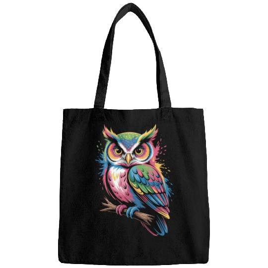 Colorful Owl With Colorful Details Bags