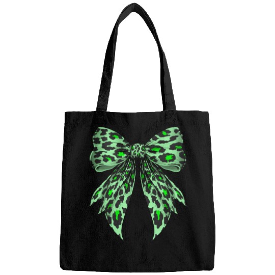Coquette Bow Cheetah Animal Pattern Lime Green Bags
