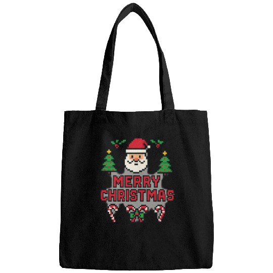 Pixel Santa Christmas Design Bags