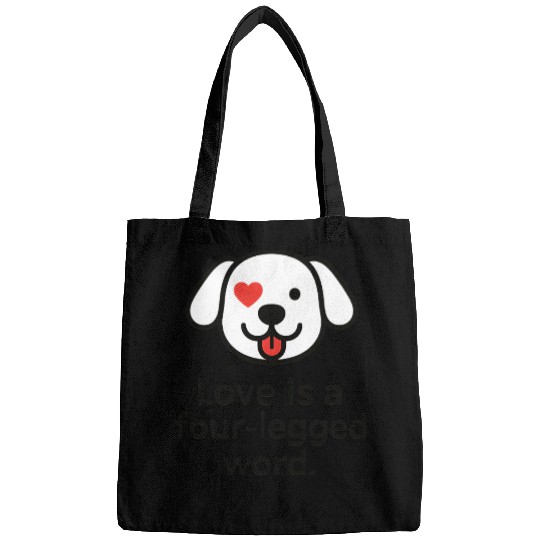 Whimsical Dog Heart Love Design Bags