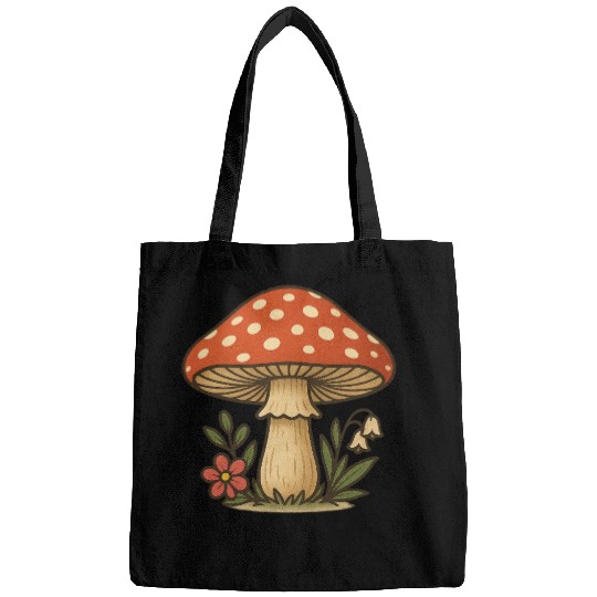 Whimsical Mushroom Illustration Bags