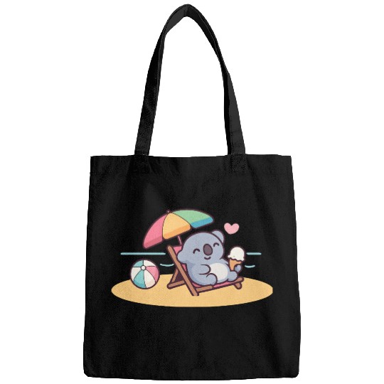 Koala on Beach Relaxation Scene Bags