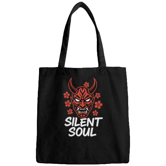 Demon Mask Cherry Blossom Design Bags
