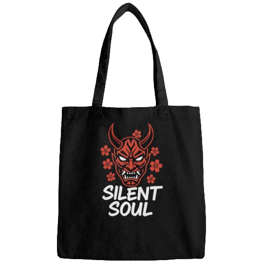 Demon Mask Cherry Blossom Design Bags