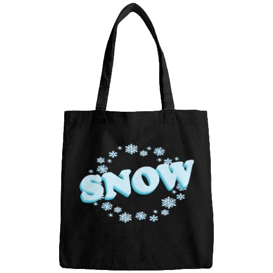 Winter Snowflakes Typography Design Bags