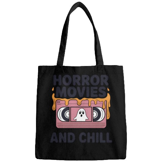 Spooky Ghost VHS Tape Chill Design Bags