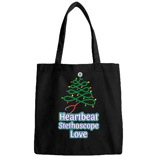 Festive Christmas Tree Heartbeat Design Bags