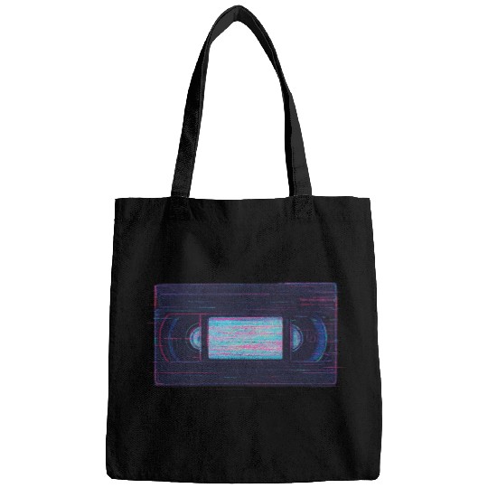 Retro VHS Tape Neon Glow Design Bags