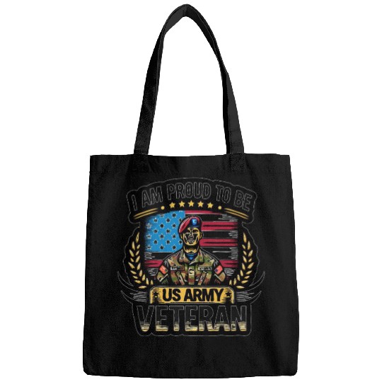 Proud US Army Vet Emblem Bags