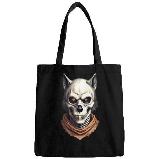 Mystic Werewolf Skull Illustration Bags