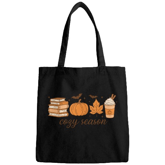 Cozy Season Pumpkin Latte Halloween Books & Leaves Bags