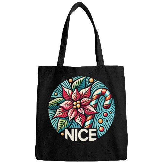 Festive Poinsettia Holiday Patch Bags