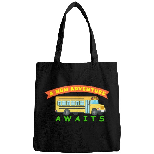 School Bus Awaits New Adventure Design Bags