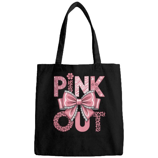 Pink Out Breast Cancer Awareness Coquette Bow  Bags