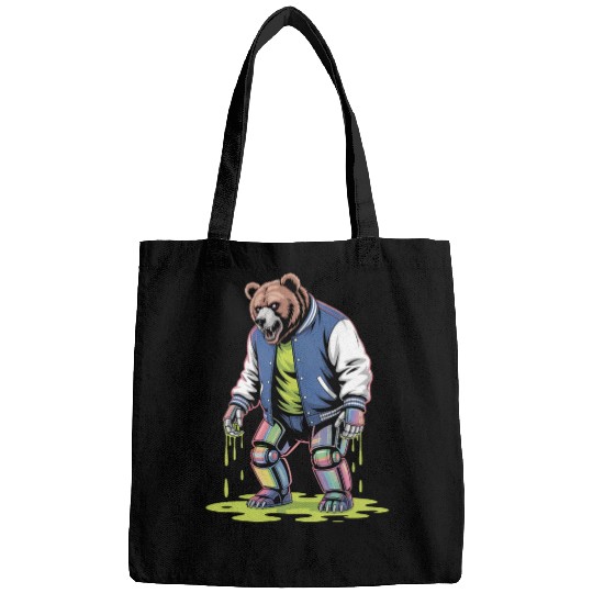 Cyber Toxic Grunge Bear Streetwear Futuristic Bags