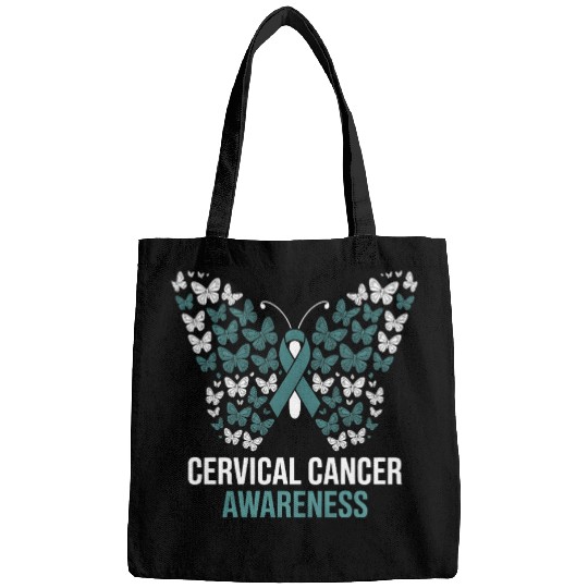 Cervical Cancer Awareness Butterfly Design Bags