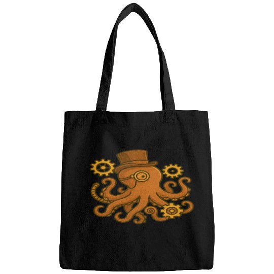 Steampunk Octopus with Top Hat Bags