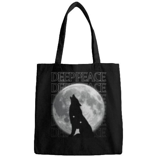 Wolf Howling at Full Moon Design Bags