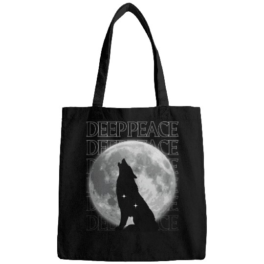 Wolf Howling at Full Moon Design Bags