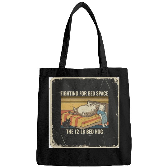 Fighting for Bed Space Cat Design Bags
