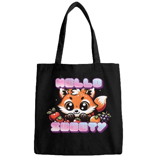 Adorable Fox with Fruit Greeting Bags
