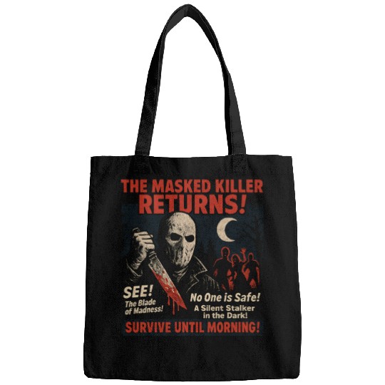 Masked Killer Returns Slasher Movie Poster Vintage Bags
