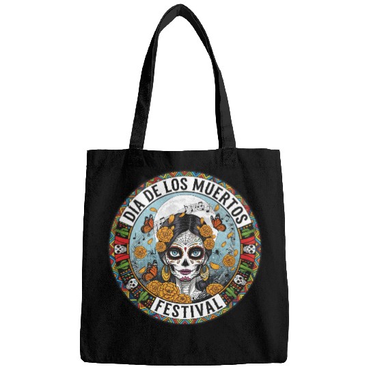 Vibrant Día de los Muertos Skull Bags
