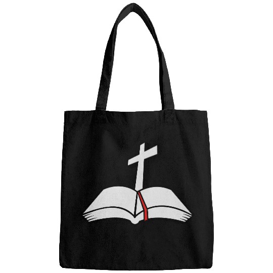 cross open bible 3c Bags