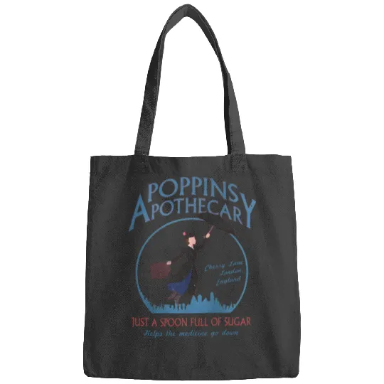 Retro Poppins Apothecary Mary Poppins Bags, Funny Disney Bags