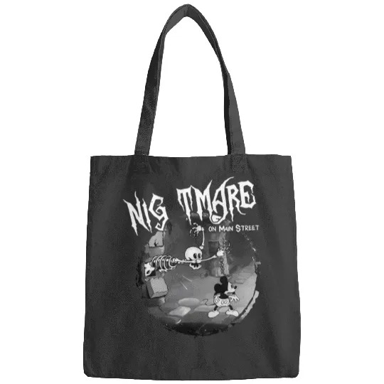 Vintage Disney Halloween Nightmare on Main Street Bags, The Haunted Mansion Bags, Mickey and Skeleton Disneyland Halloween Bags