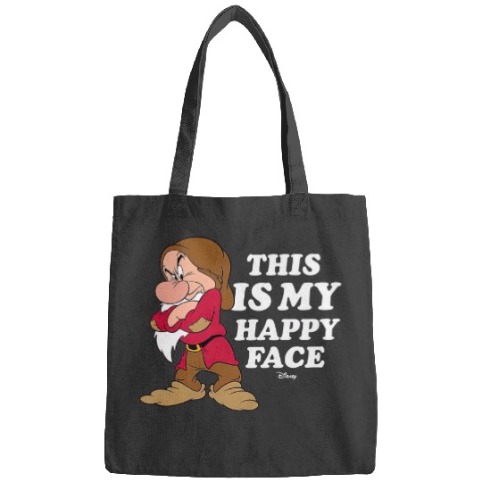 Disney Funny Grumpy This Is My Happy Face Bags, Snow White And The Seven Dwarfs Bags